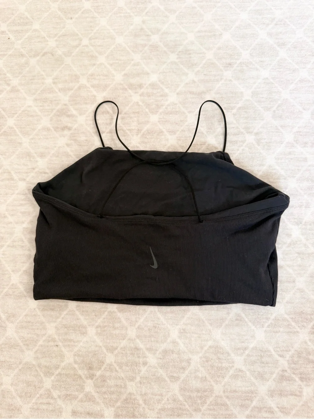 Nike Luxe Yoga Black Womens Strappy Tank Top Black/Dark Smoke Size M